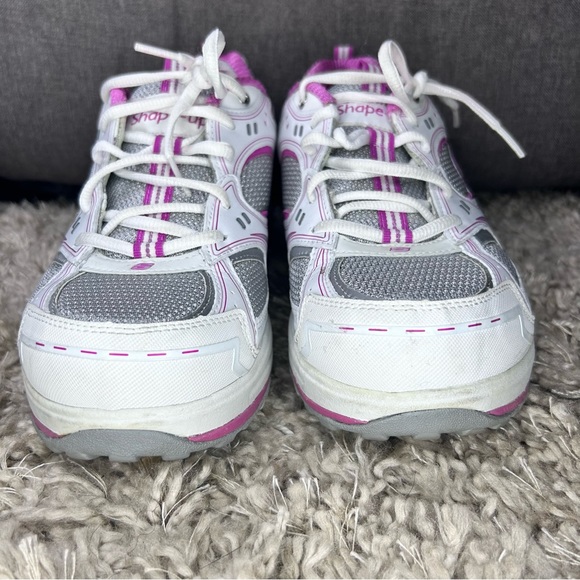 Women’s White Pink Sneakers Sketchers Shape Ups Brest Cancer Shoes Size 11 - Picture 5 of 11